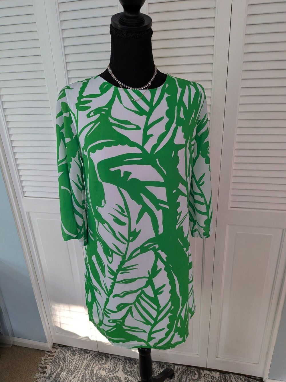 LILLY PULITZER for Target Boom Boom Shift Dress Women's S Tropical Leaves Green